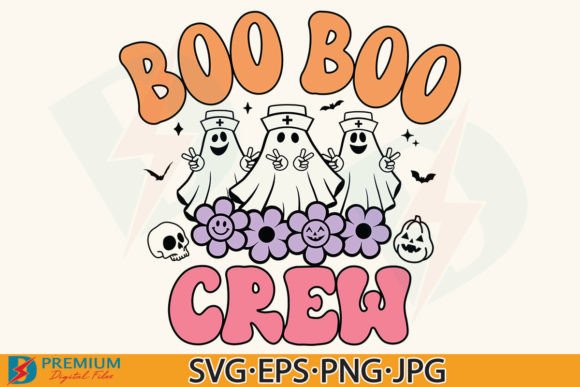 Boo Boo Crew SVG: Retro Nurse Halloween Design Assets