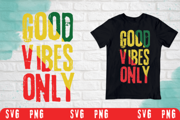 Good Vibes Only Rasta Reggae Jamaican Design Asset